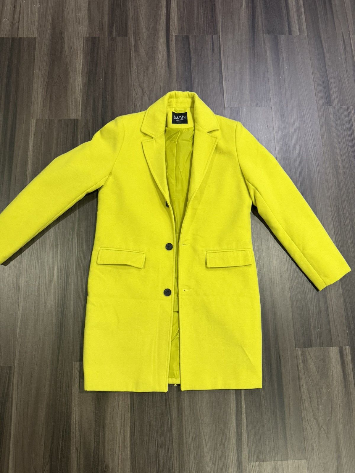 Boohoo BoohooMAN Lime Green Peacoat sz L Size US L / EU 52-54 / 3 - 1 Thumbnail