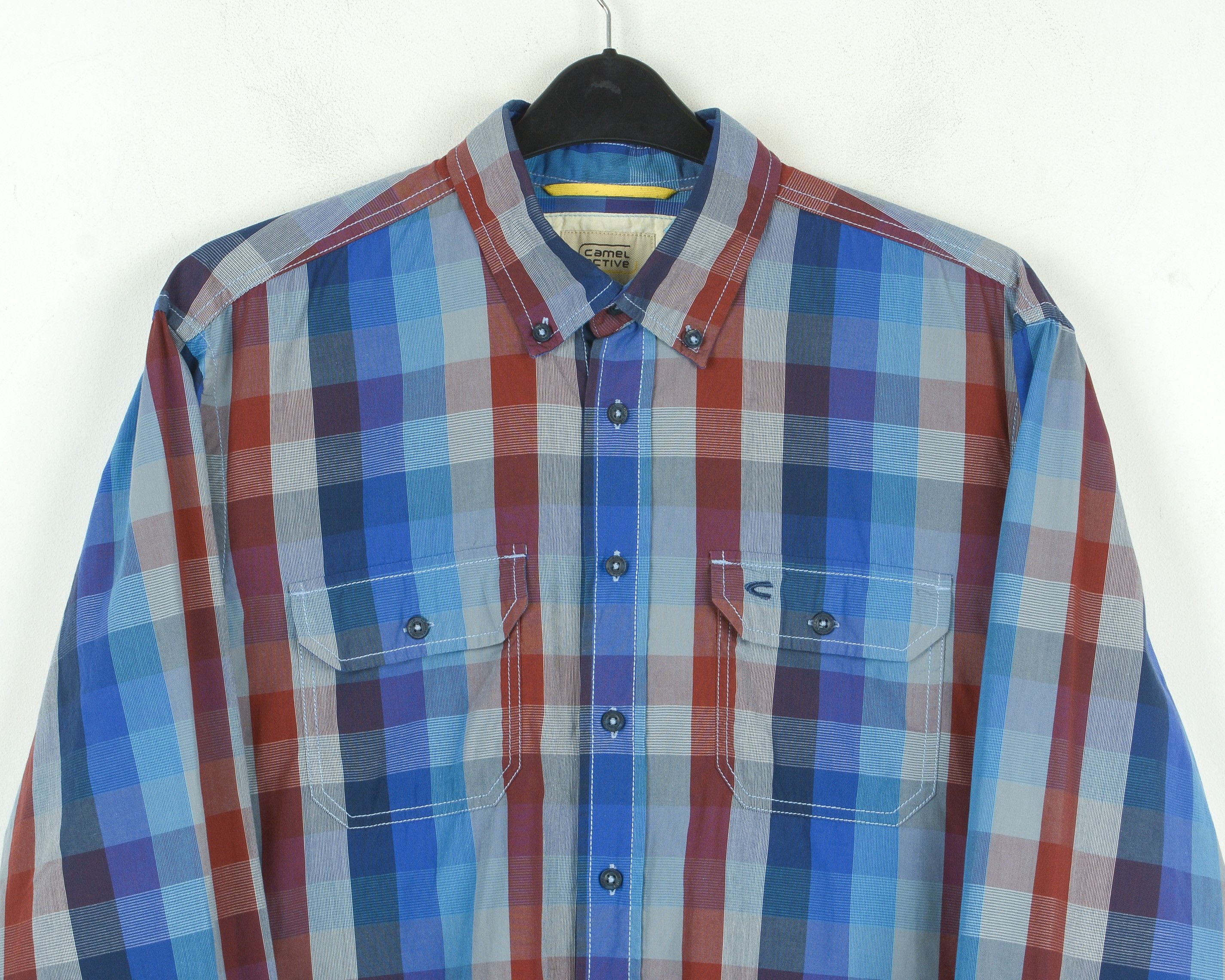 camel active Regular Fit Checked Shirt L Button Up Plaid Long Sleeved Top Size US L / EU 52-54 / 3 - 2 Thumbnail