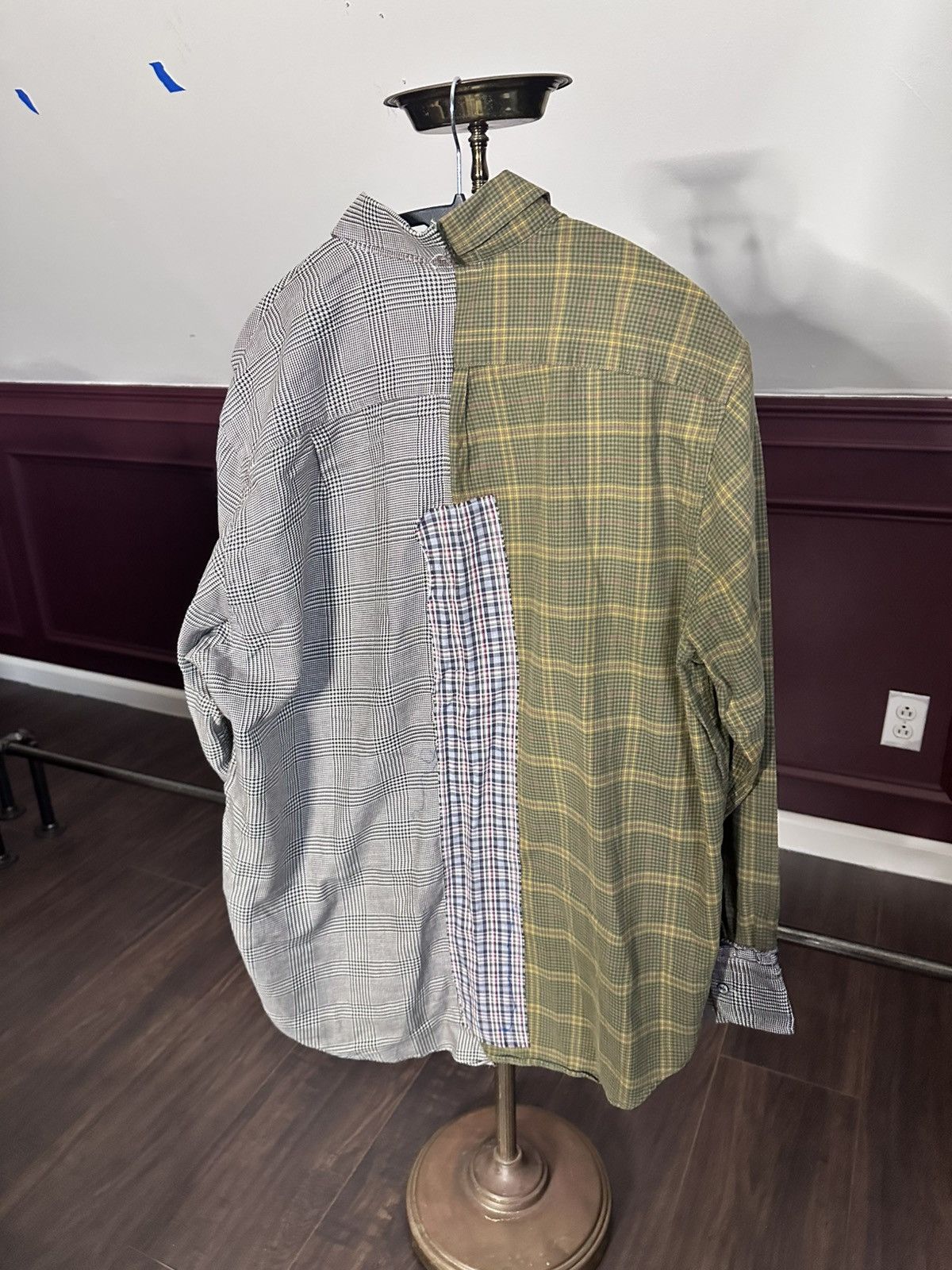 Other UPDT cut & sew upcycled flannel check patched shitt Size US L / EU 52-54 / 3 - 6 Thumbnail