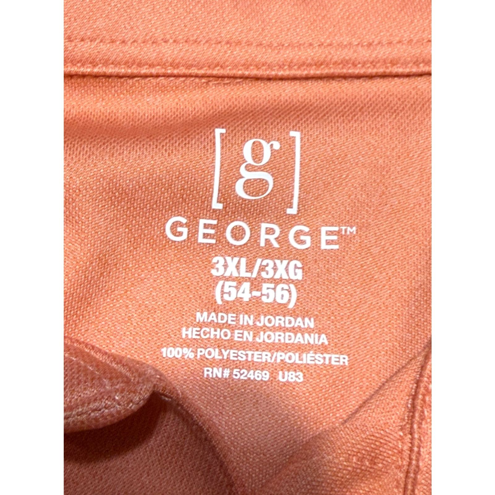 George George Polo Shirt Mens 3XL Orange Short Sleeve Collared Polyester Button Vintage: No Size US XXL / EU 58 / 5 - 5 Thumbnail