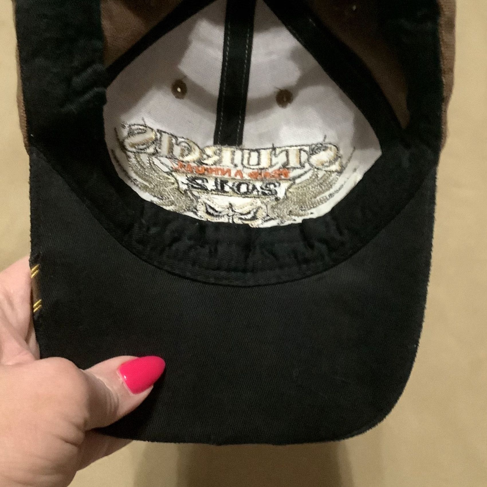 Vintage VINTAGE Sturgis Hat Black Hills Rally Classic Cap 72nd Annual Skull Wings Baseball Cap Adjustable Men One Size Cotton Canvas Brown Size ONE SIZE - 4 Thumbnail