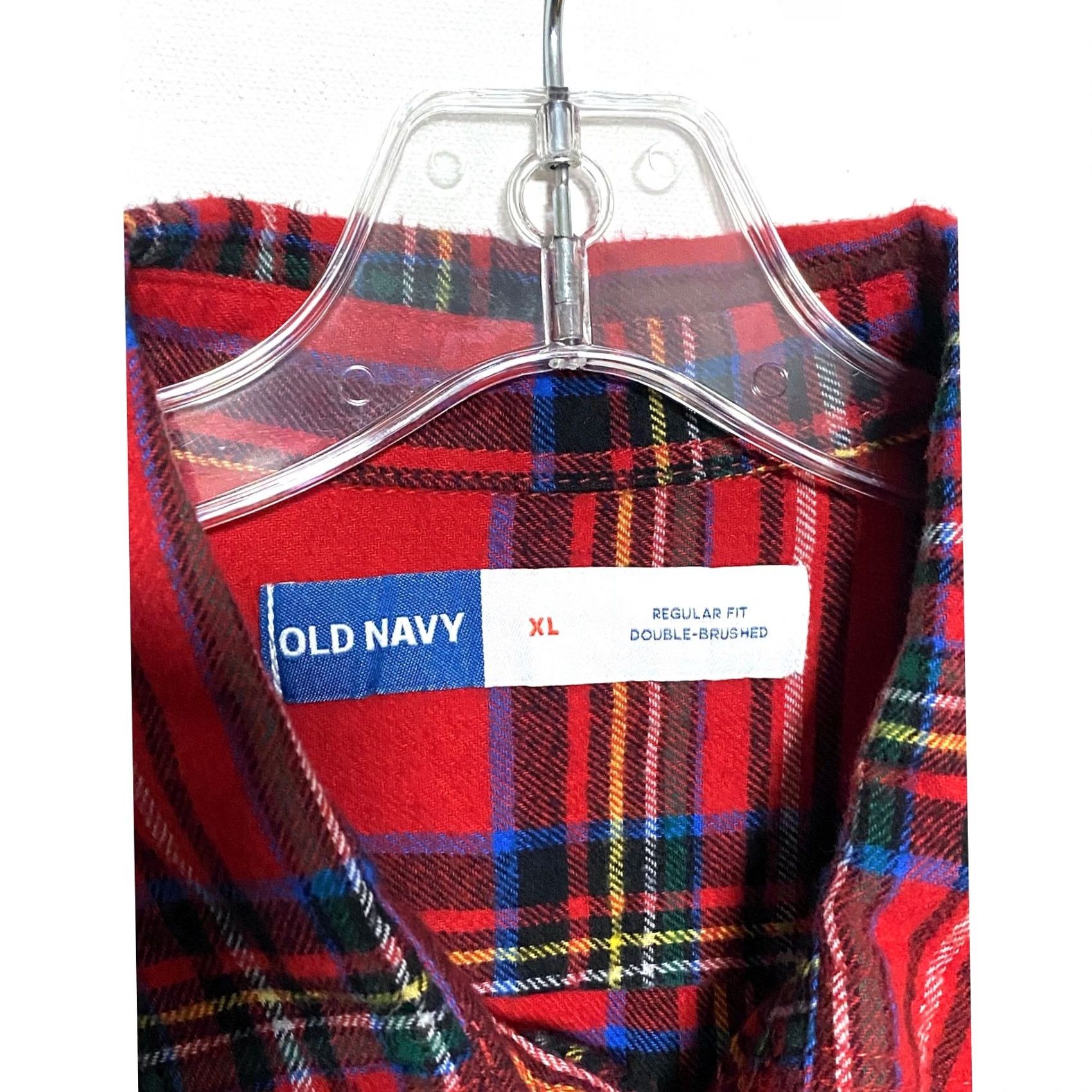 Old Navy VINTAGE Old Navy Shirt Mens XL Regular Fit Flannel Button-Up Plaid Red Western Barn Lumberjack Size US XL / EU 56 / 4 - 5 Thumbnail