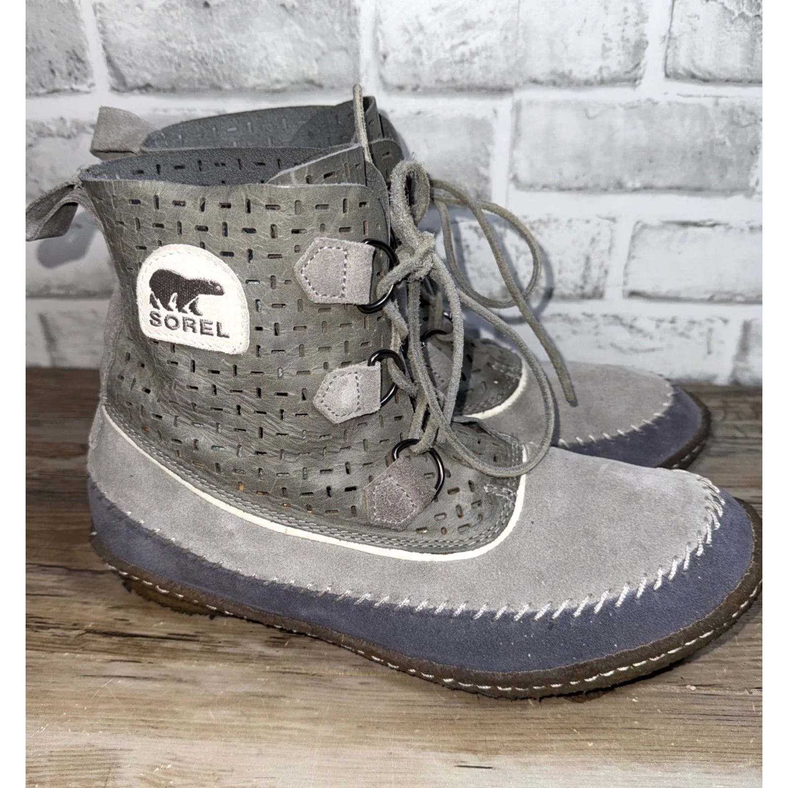 SOREL Sorel Joplin Waterproof Suede Leather Winter Moccasin Boots Womens 10.5 Gray Boots Waterproof Suede Leather Winter Joplin Womens 10.5 Gray Size US 11 / IT 41 - 2 Thumbnail