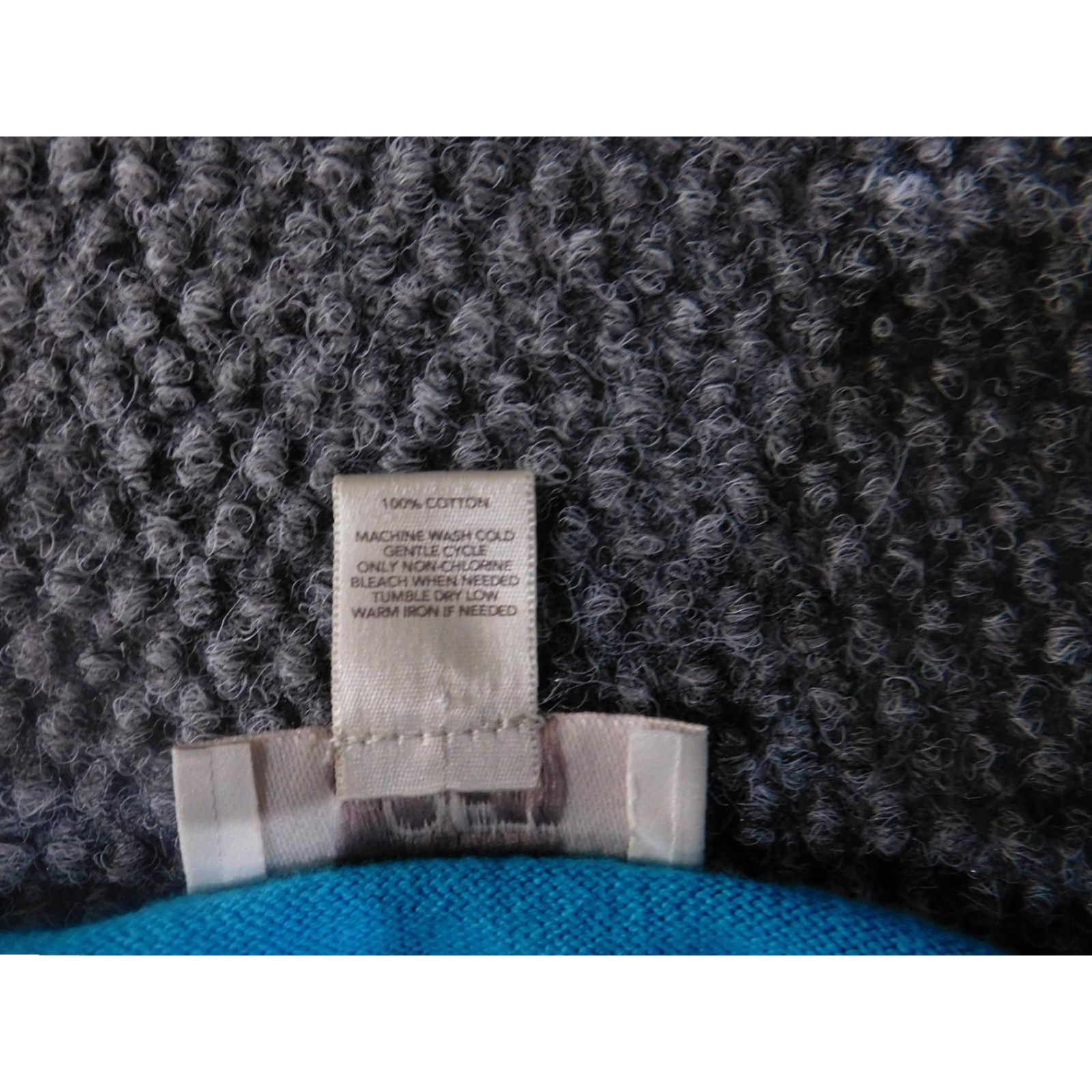 Loft LOFT Sweater Womens Small Blue Scoop Neck Pullover 100% Cotton Button Cuff Knit Size S / US 4 / IT 40 - 6 Thumbnail