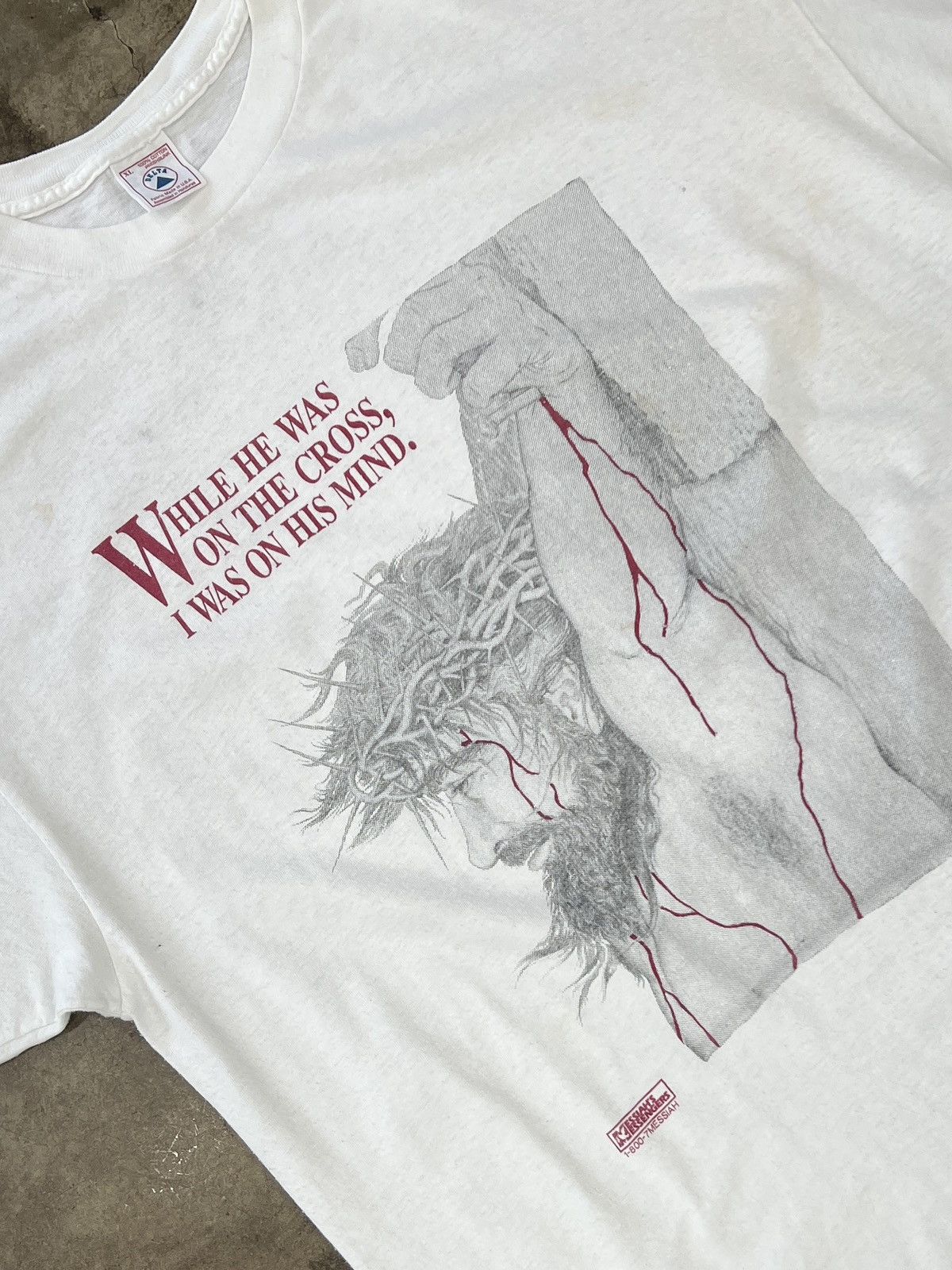 Vintage Vintage Jesus on the Cross on His Mind Messiah Religious XL Size US XL / EU 56 / 4 - 1 Thumbnail