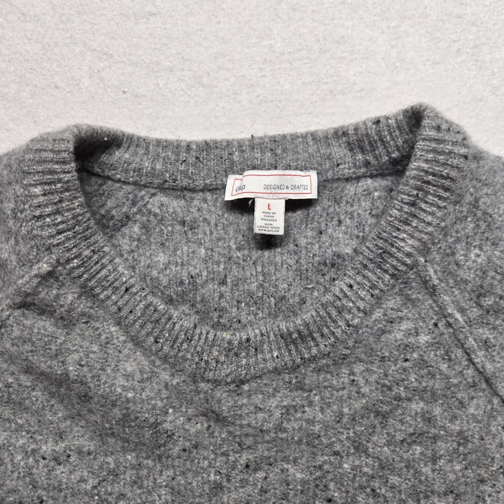 Gap Vintage Gap Sweater Unisex Adults L Gray Wool Acrylic 80s Crew Neck Knit Pullover Size L / US 10 / IT 46 - 2 Thumbnail
