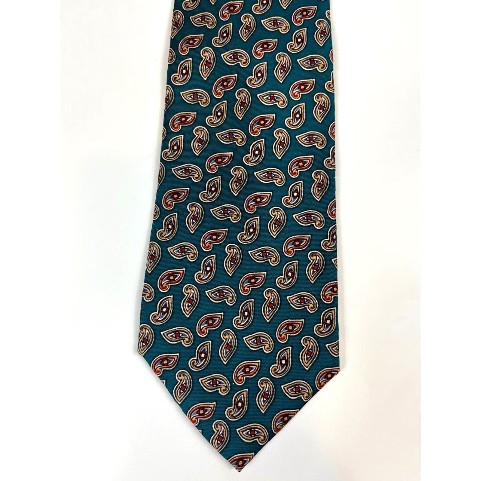 Brooks Brothers VINTAGE Brooks Brothers Tie Men’s Silk Paisley 58.25" 3.75" Wide Green Silk Made in USA Men’s Vintage Silk Tie Size ONE SIZE - 4 Thumbnail