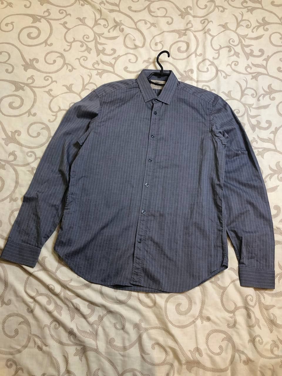 Burberry Burberry London Grey Pinstripe Button Up Shirt Size US L / EU 52-54 / 3 - 1 Thumbnail