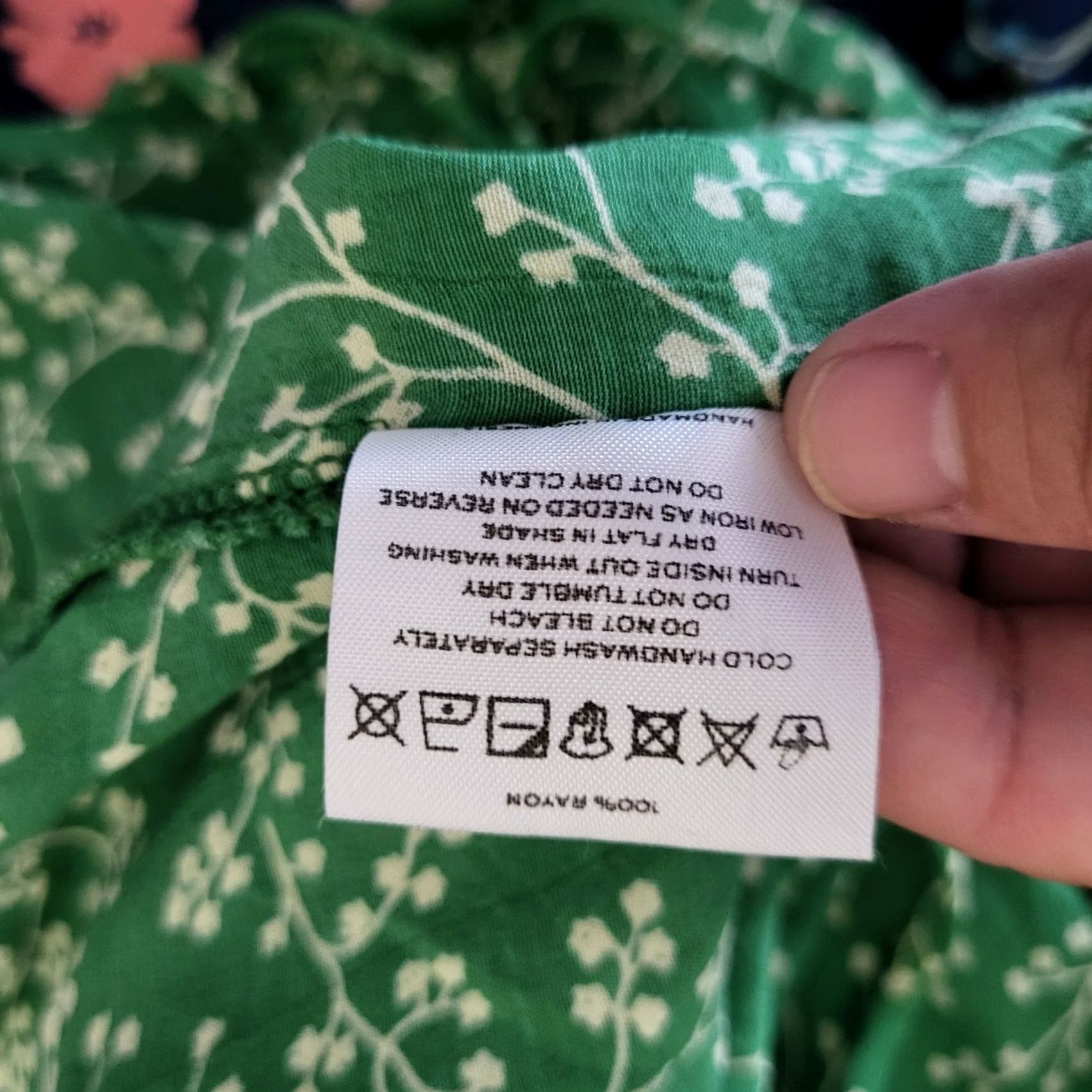 Vintage FAITHFULL THE BRAND Dress Set Violette Green Floral Midi Sleeveless A-Line 2 Women Size XS / US 0-2 / IT 36-38 - 6 Thumbnail