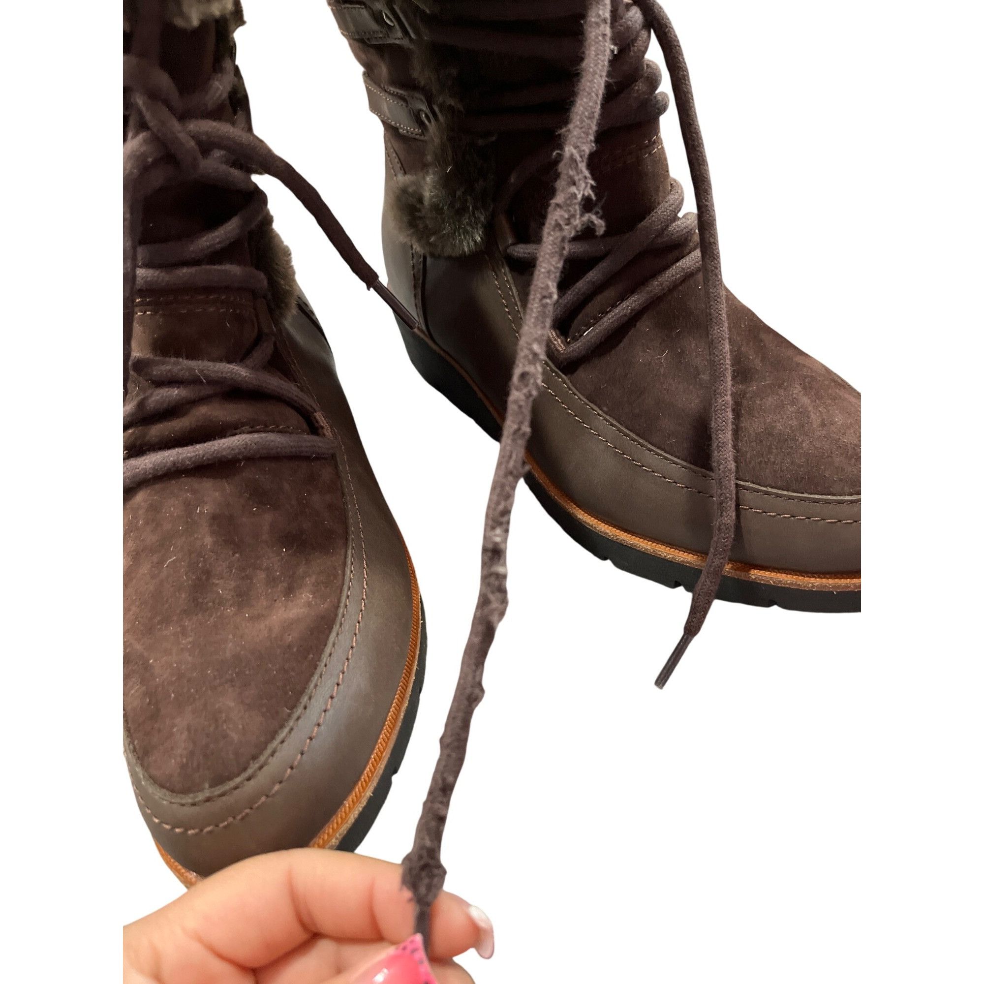 Other Earth Womens Brown Java Multi Faux Fur Trim Boots Sz 10M SKU Size US 10 / IT 40 - 12 Thumbnail