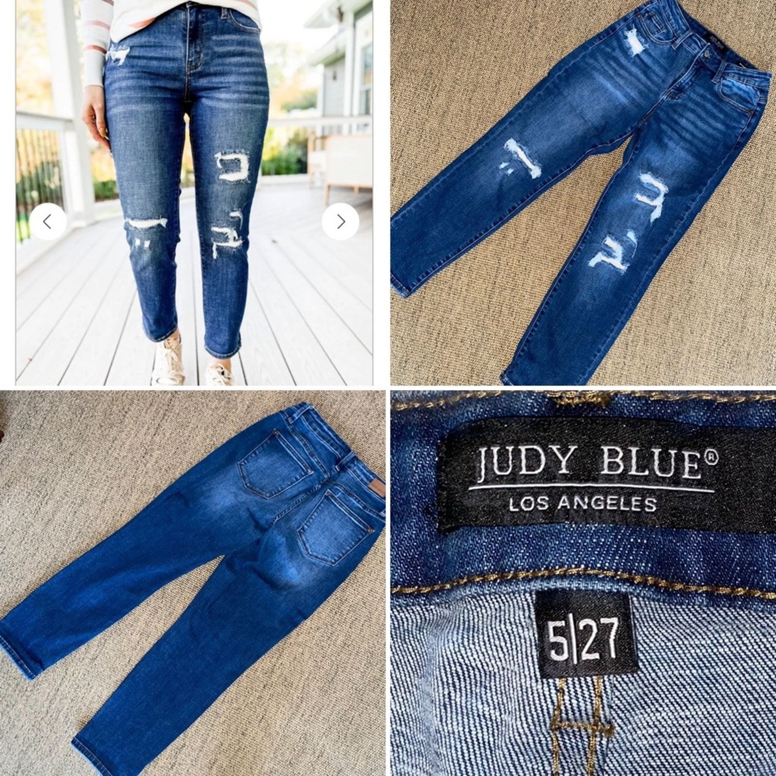 Judy Blue Judy Blue $79 Patch Perfect Boyfriend Jeans 5 / 27” EUC Size 27" / US 4 / IT 40 - 1 Thumbnail