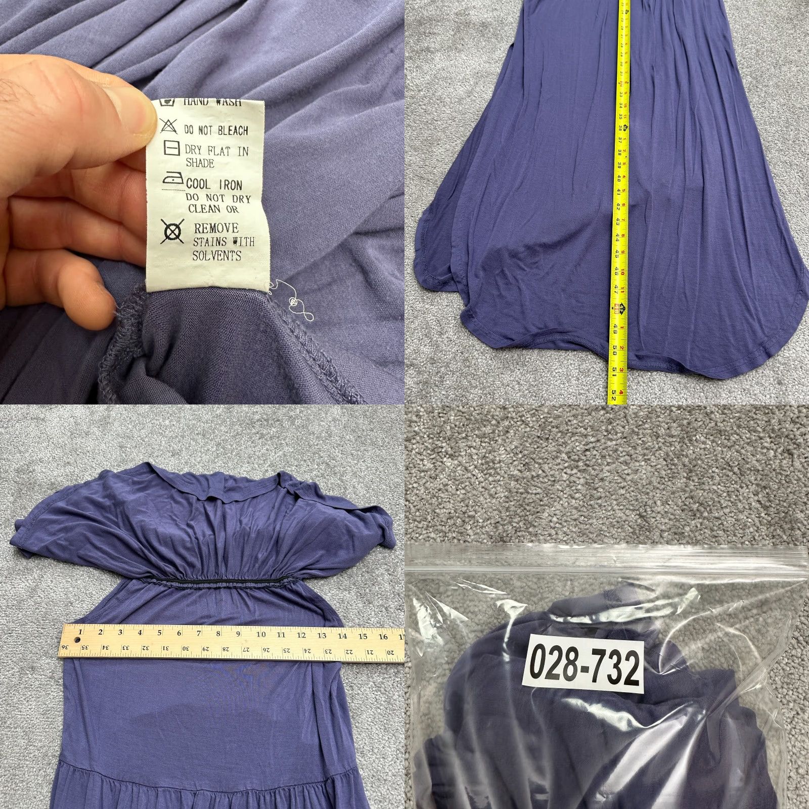 Vintage Unbranded Maxi Dress Off-Shoulder Knit Purple L Slit Pockets Beach Bohemian Womens Size L / US 10 / IT 46 - 8 Thumbnail