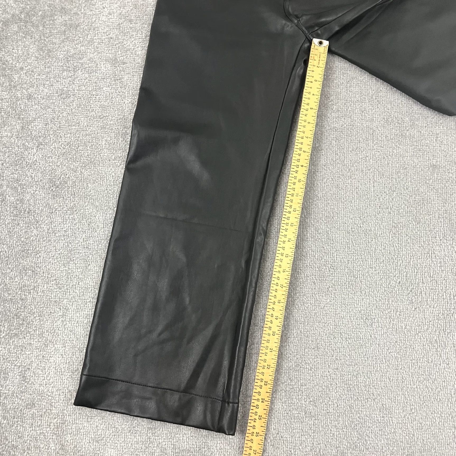 Vintage VTG Rem Garson Leather Pants Womens 10 Black High Rise 30x30 Straight 90s Casual Womens Size 32" / US 10 / IT 46 - 5 Thumbnail