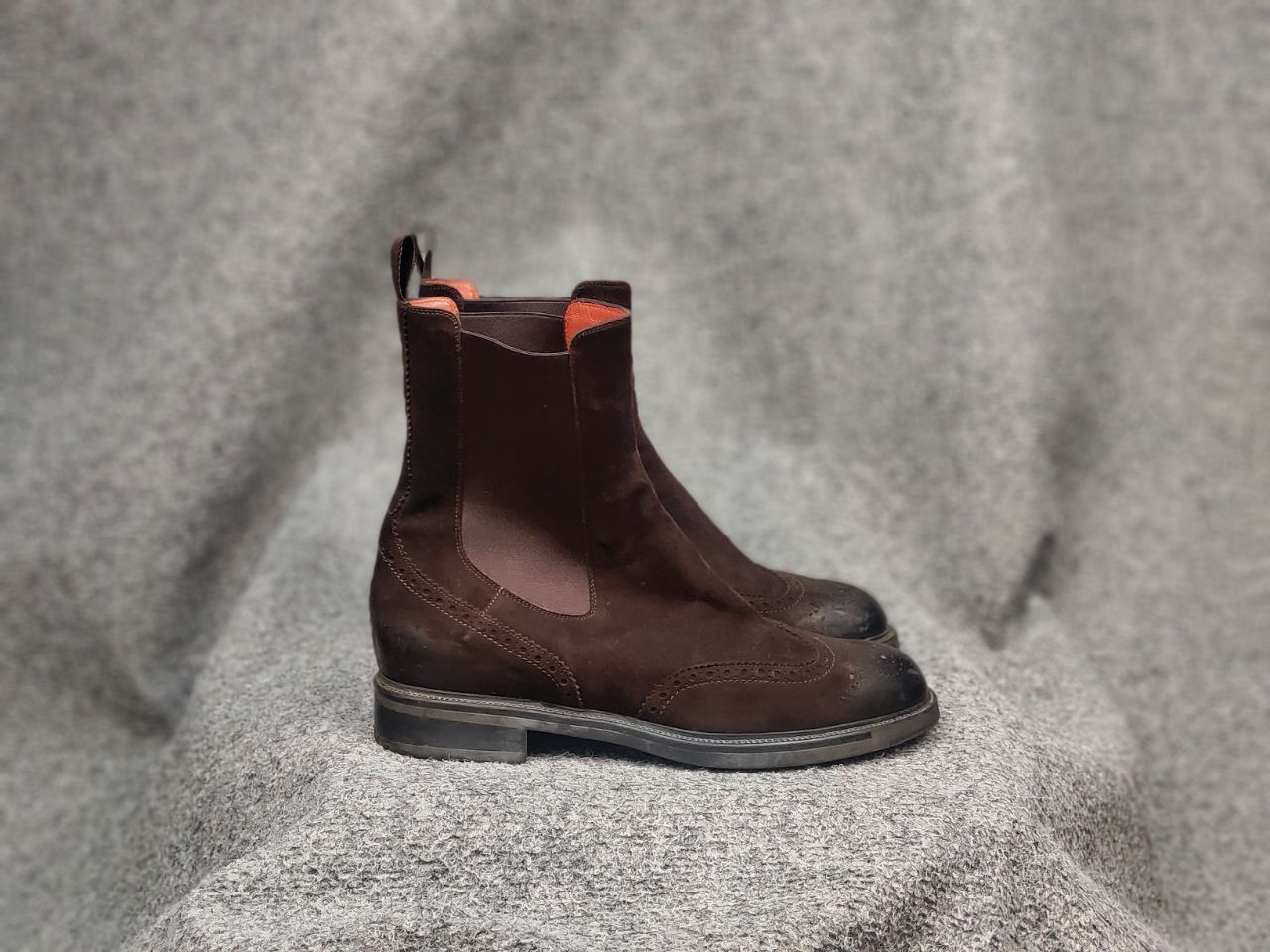 Santoni Santoni Design Premium Suede Brown Chelsea Boots Size US 7 / EU 40 - 1 Thumbnail
