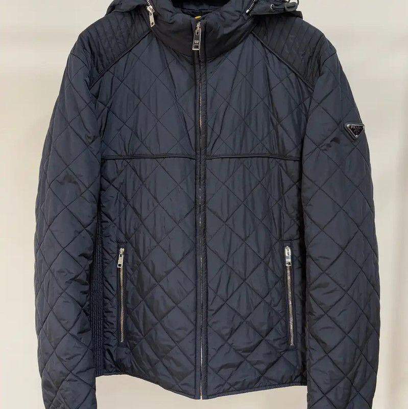 Prada Prada Men's Dark Gray Quilted Jacket Size US L / EU 52-54 / 3 - 1 Thumbnail