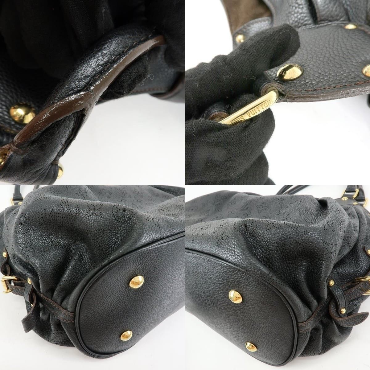 Louis Vuitton Louis Vuitton Mahina L Shoulder Bag Calfskin Black Size ONE SIZE - 4 Thumbnail