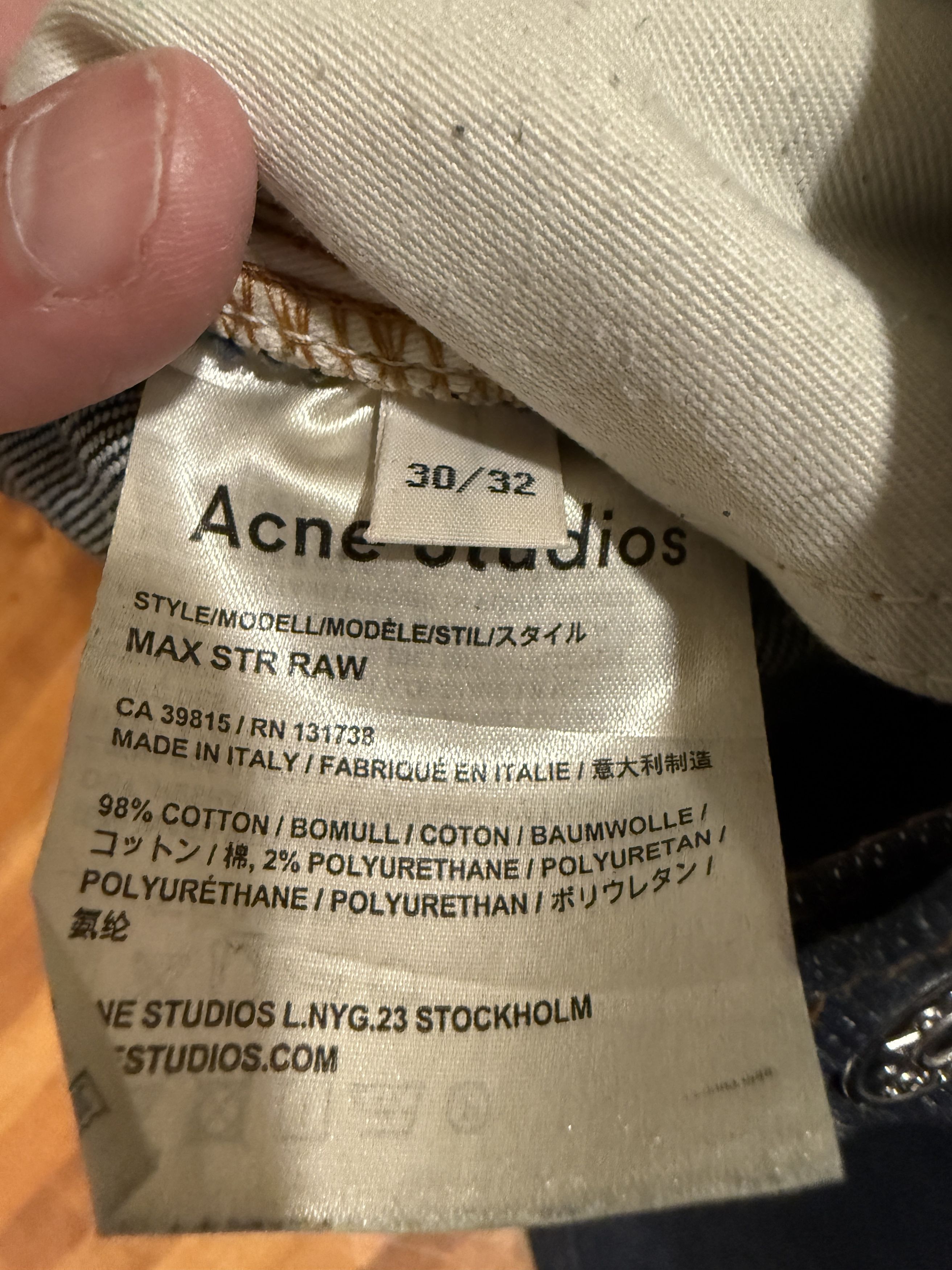 Acne Studios Max Stay Cash Dark Indigo Wash Skinny Jean 30/32 Size US 30 / EU 46 - 5 Thumbnail