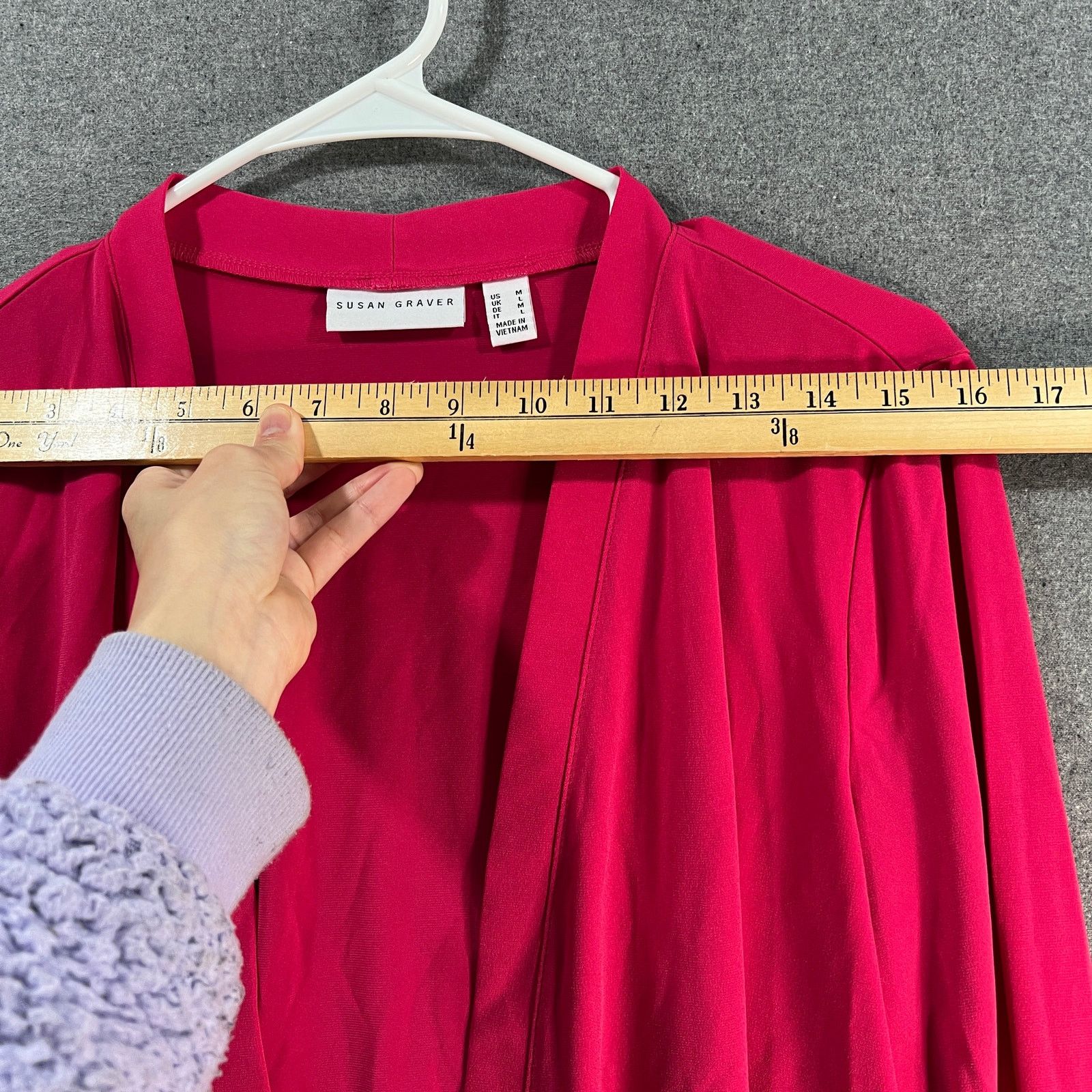 Other Susan Graver Liquid Knit Open-Front 3/4 Sleeve Shirve Size M / US 6-8 / IT 42-44 - 7 Thumbnail