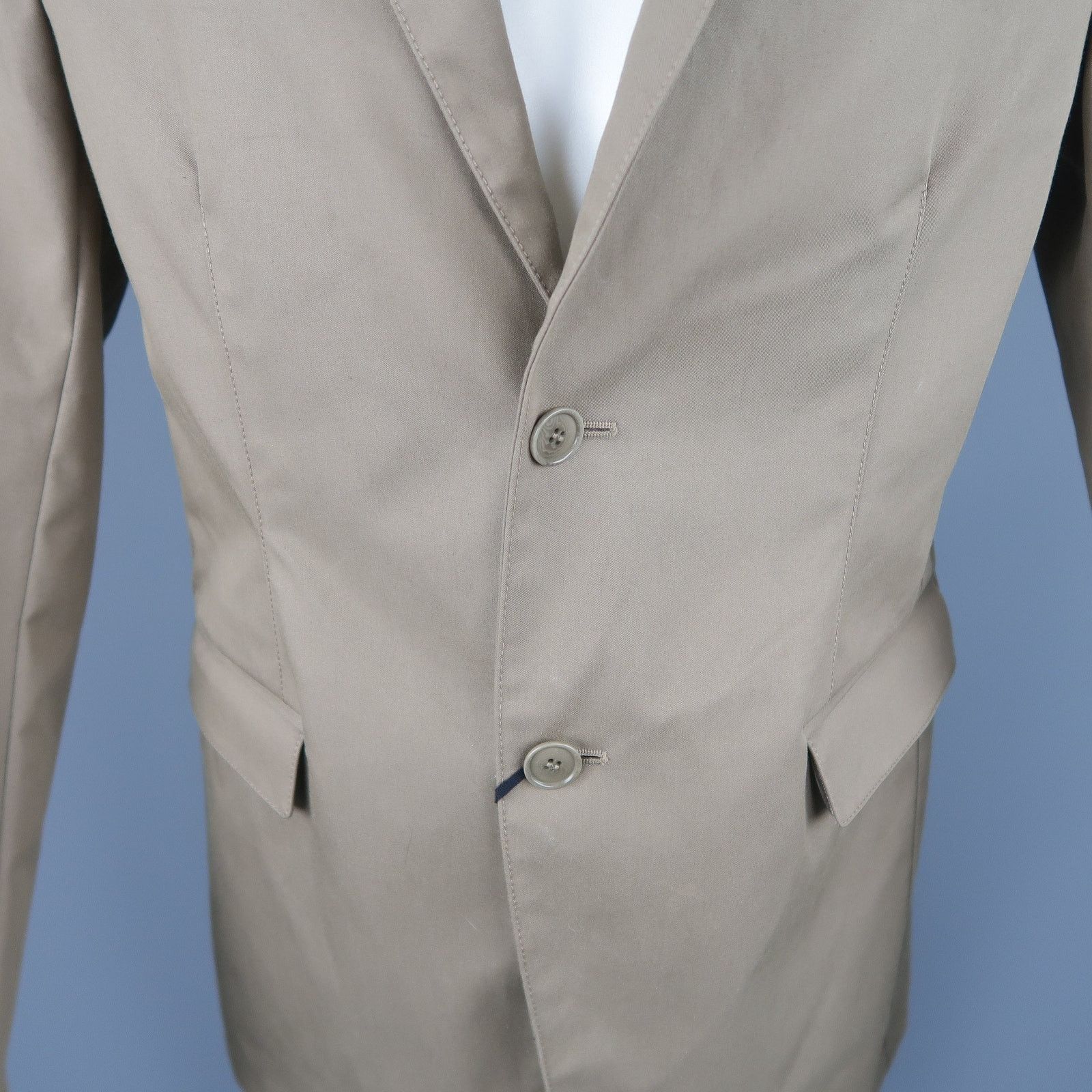 Calvin Klein COLLECTION 38 Taupe Cotton Blend Notch Lapel Sport Coat Size US S / EU 44-46 / 1 - 3 Thumbnail