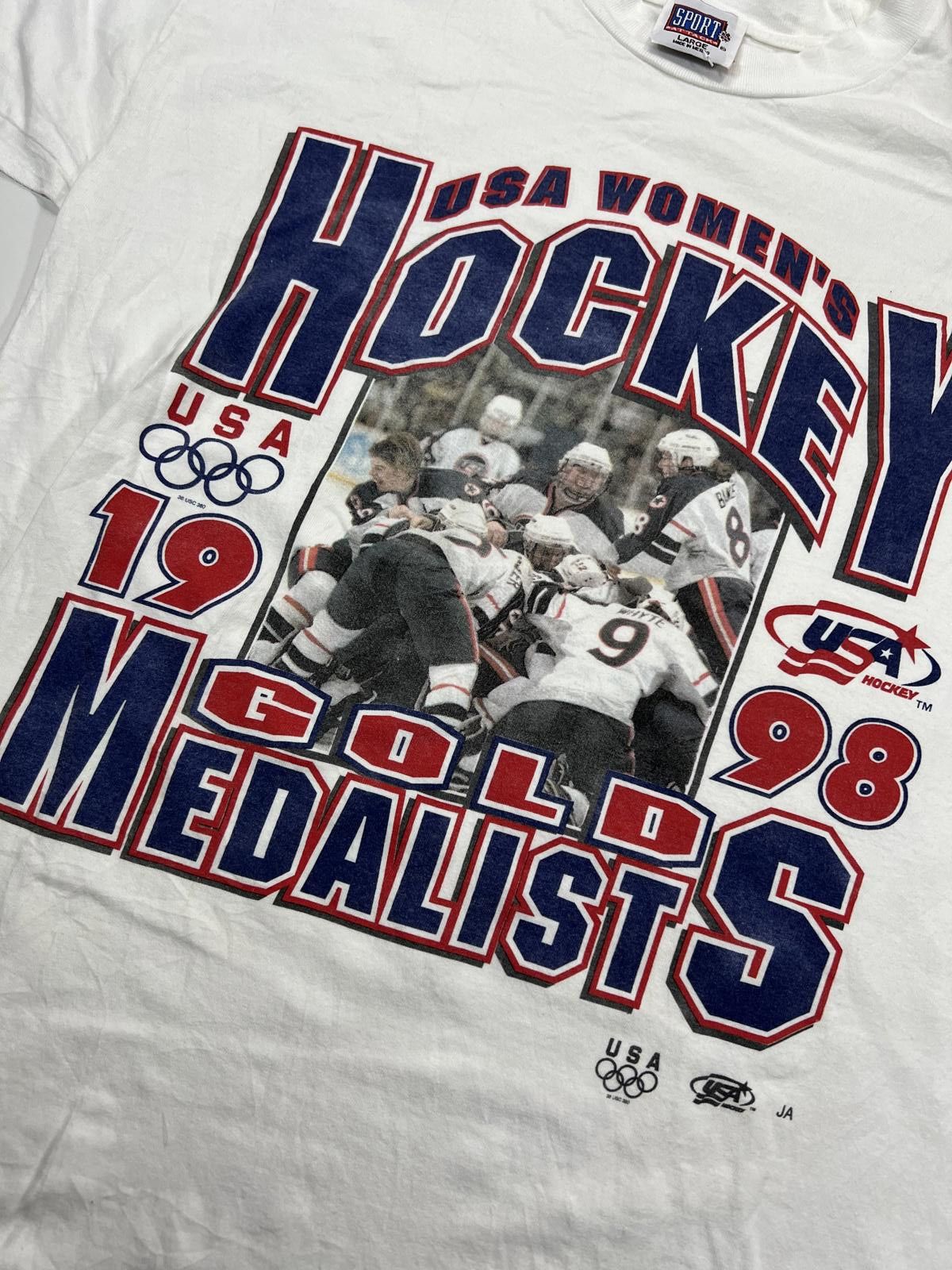 Other 1998 USA Women's Hockey Gold Medalists Vintage T-Shirt Large Size ONE SIZE - 2 Thumbnail