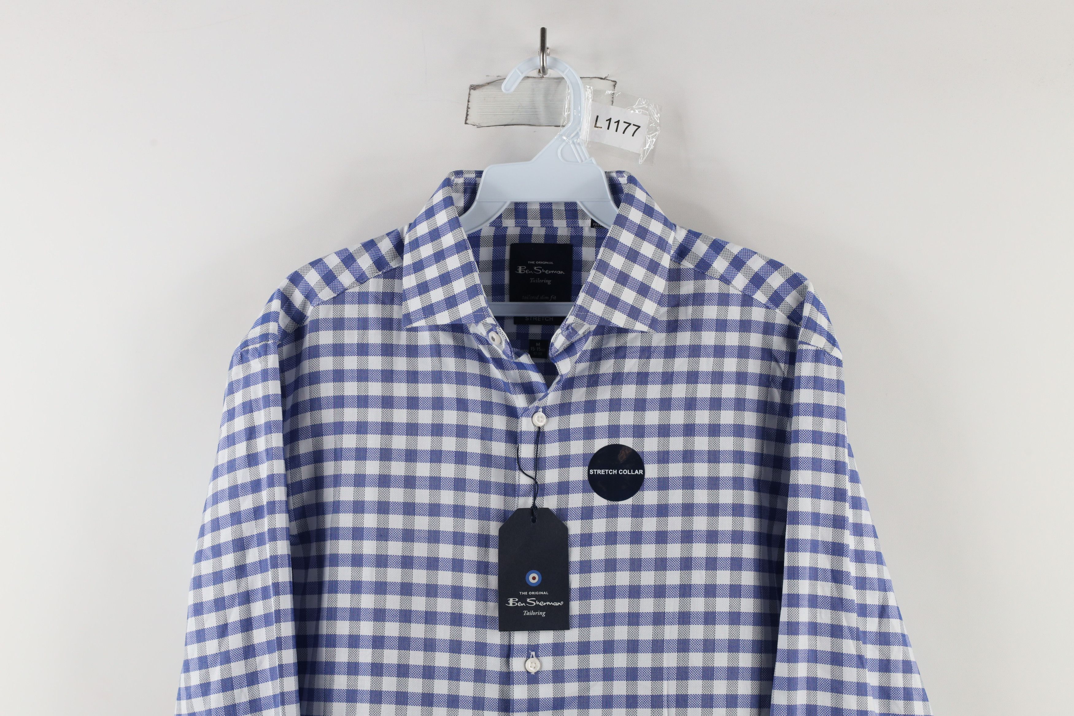 Ben Sherman × Vintage New Ben Sherman Slim Fit Stretch Collared Button Shirt Size US M / EU 48-50 / 2 - 2 Thumbnail