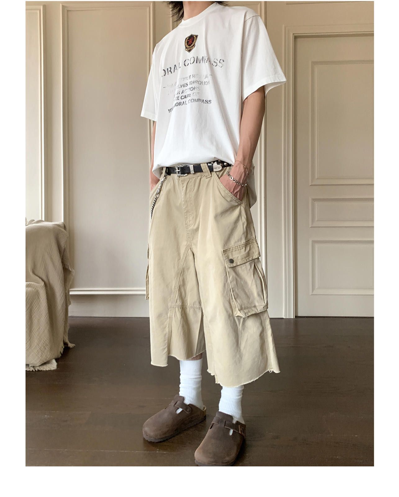 Other Beige Multi-Pocket Cotton Cargo Shorts Size US 30 / EU 46 - 3 Thumbnail