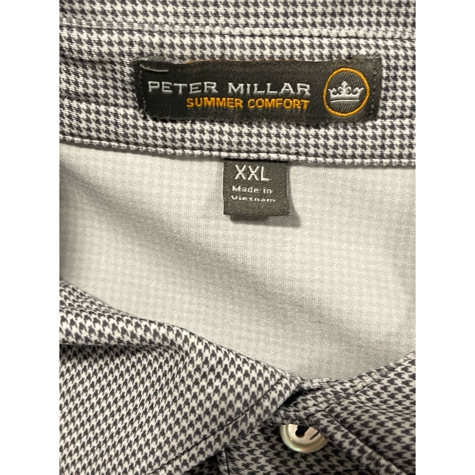 Peter Millar Peter Millar Polo Shirt Summer Comfort Men XXL Golf Black White Houndstooth Pattern Size US XXL / EU 58 / 5 - 5 Thumbnail