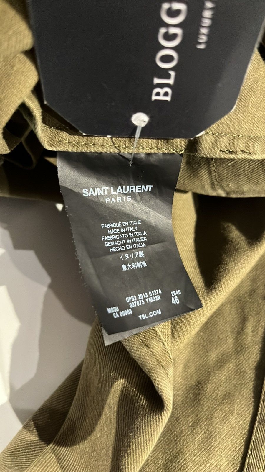 Saint Laurent Paris Saint Laurent SS/14 Khaki Gabardine Fishtail Military Parka Size US XXS / EU 40 - 13 Thumbnail