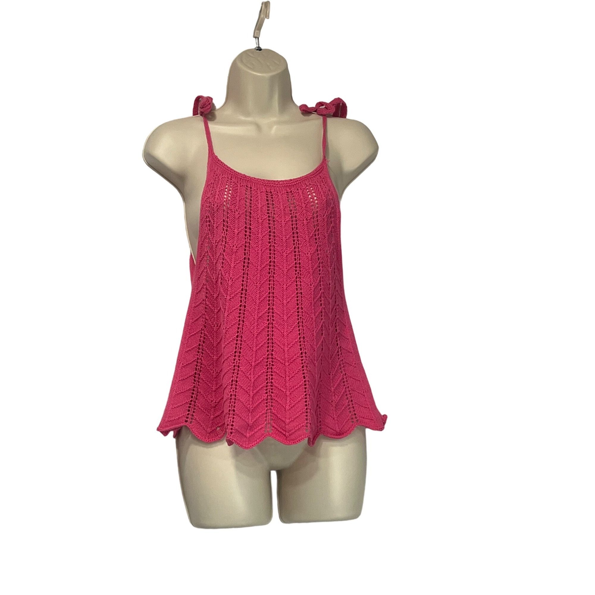 Other LUSH Crochet Knit Sweater Tank Top In Hot Pink, Sz. M Size M / US 6-8 / IT 42-44 - 14 Thumbnail