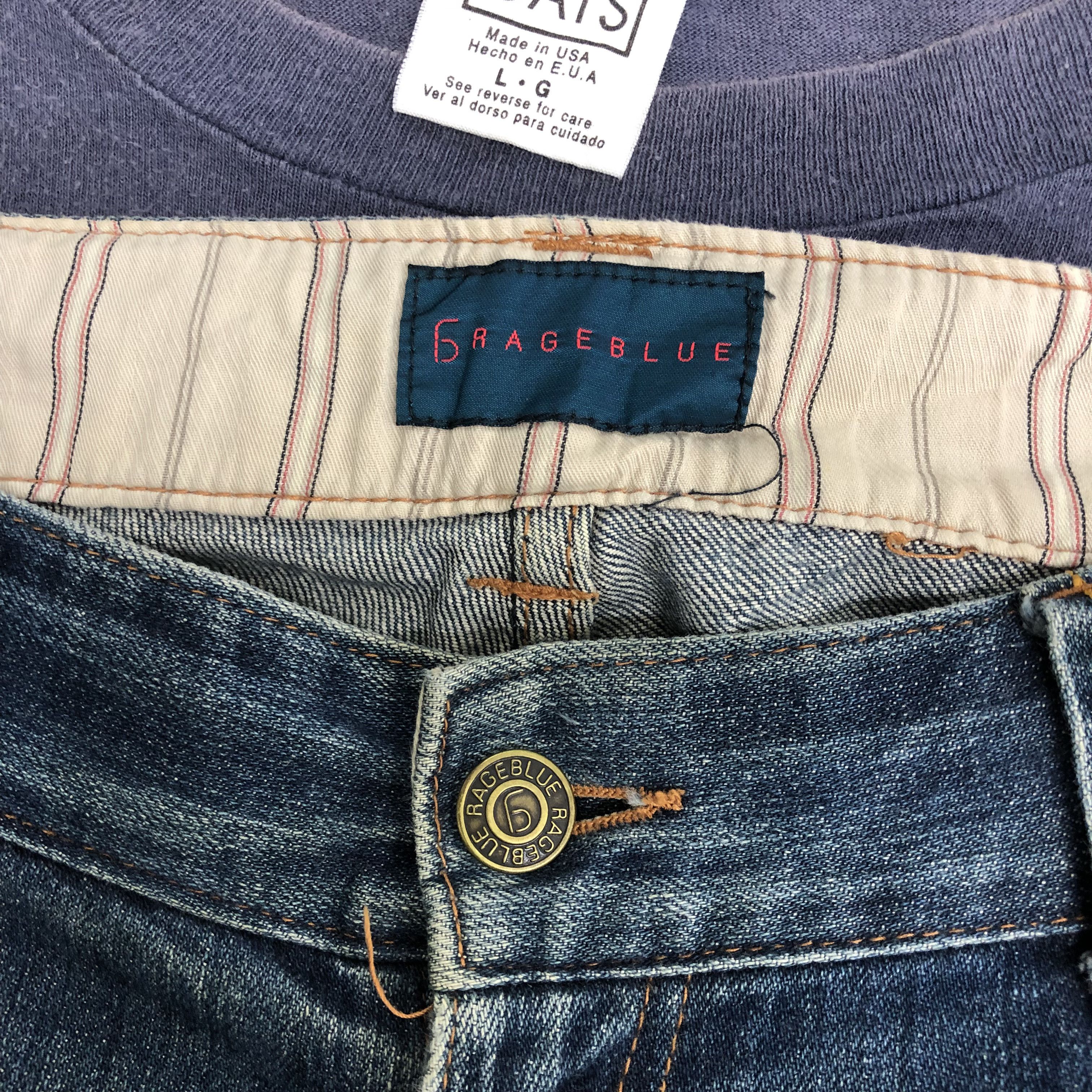 Japanese Brand 2000s 6Rageblue Multi Pocket Zipper Jeans Faded Skater Denim Size US 32 / EU 48 - 9 Thumbnail