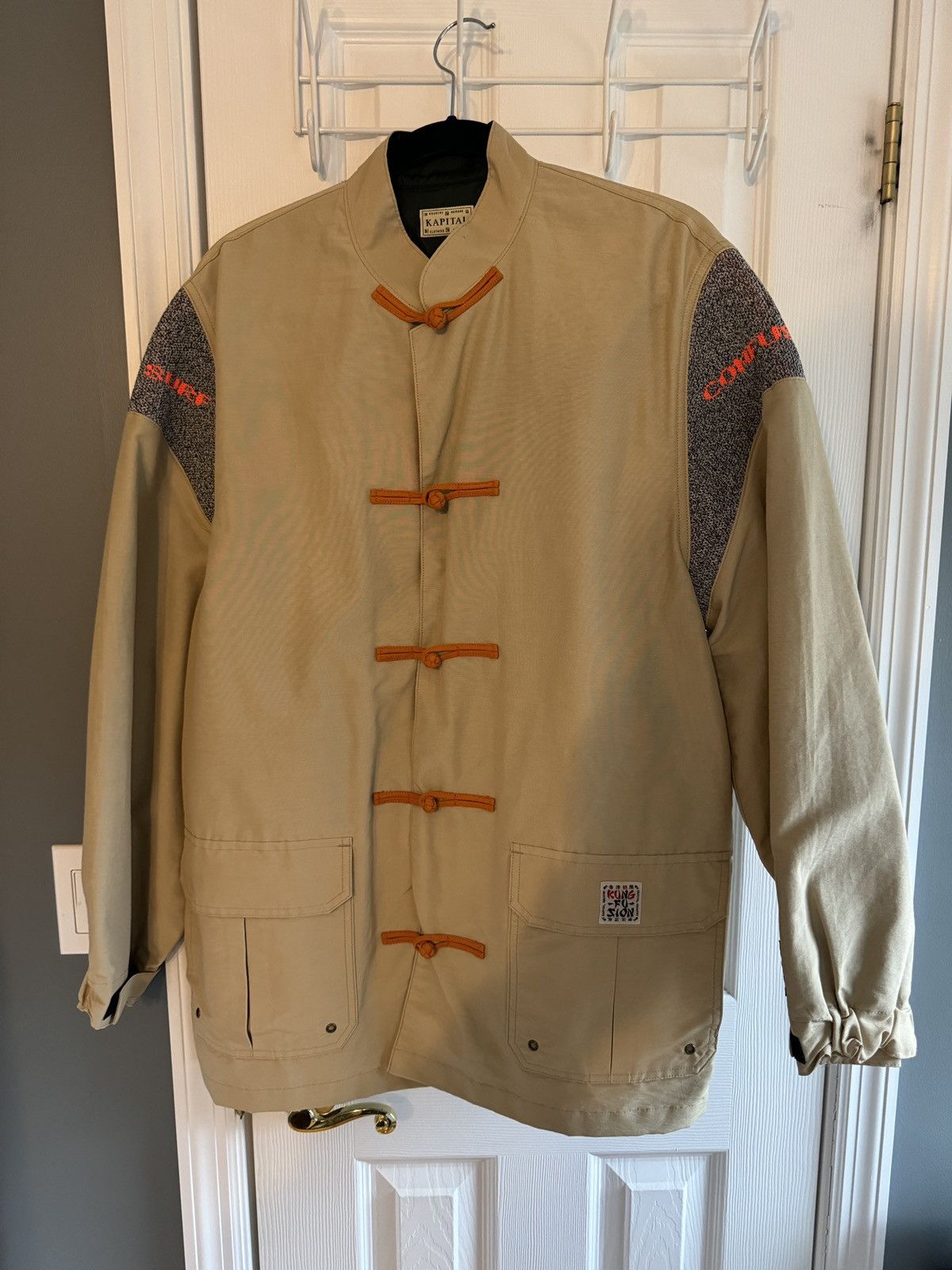 image of Kapital x Kapital Kountry 60/40 Kung-Fu Mountain Parka in Beige, Men's (Size Large)