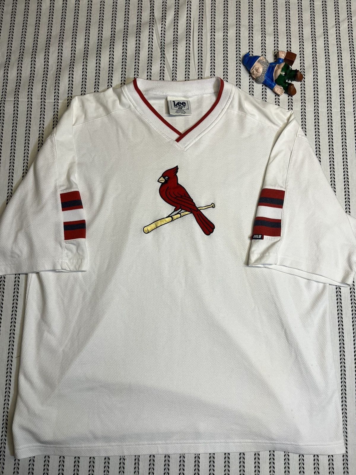 Lee 1980s STL Cardinals Pro Knit V Neck Jersey Size XL Size US XL / EU 56 / 4 - 1 Thumbnail