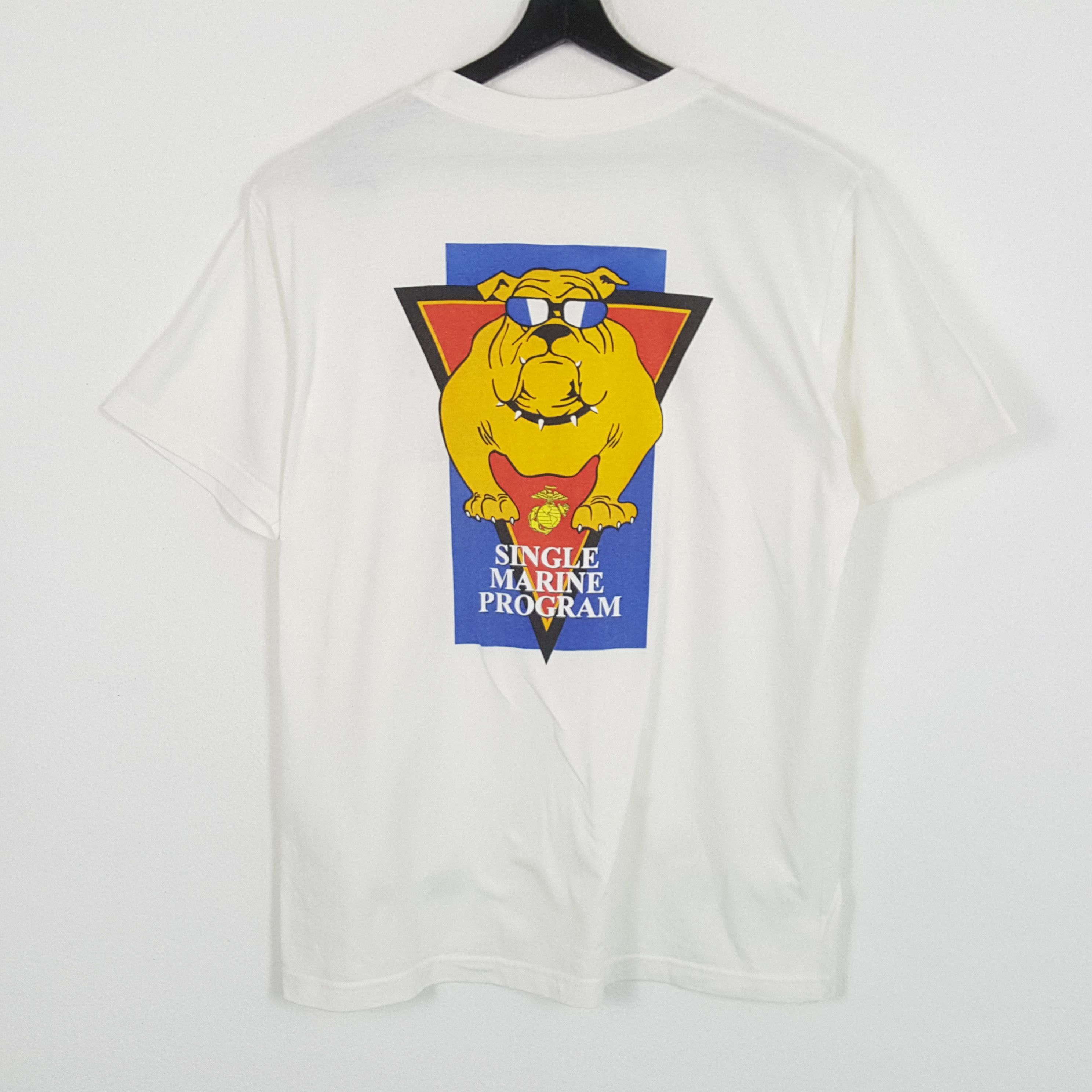 Vintage SINGLE MARINE PROGRAM Backprint Design Vintage Tshirt Size US XL / EU 56 / 4 - 1 Thumbnail