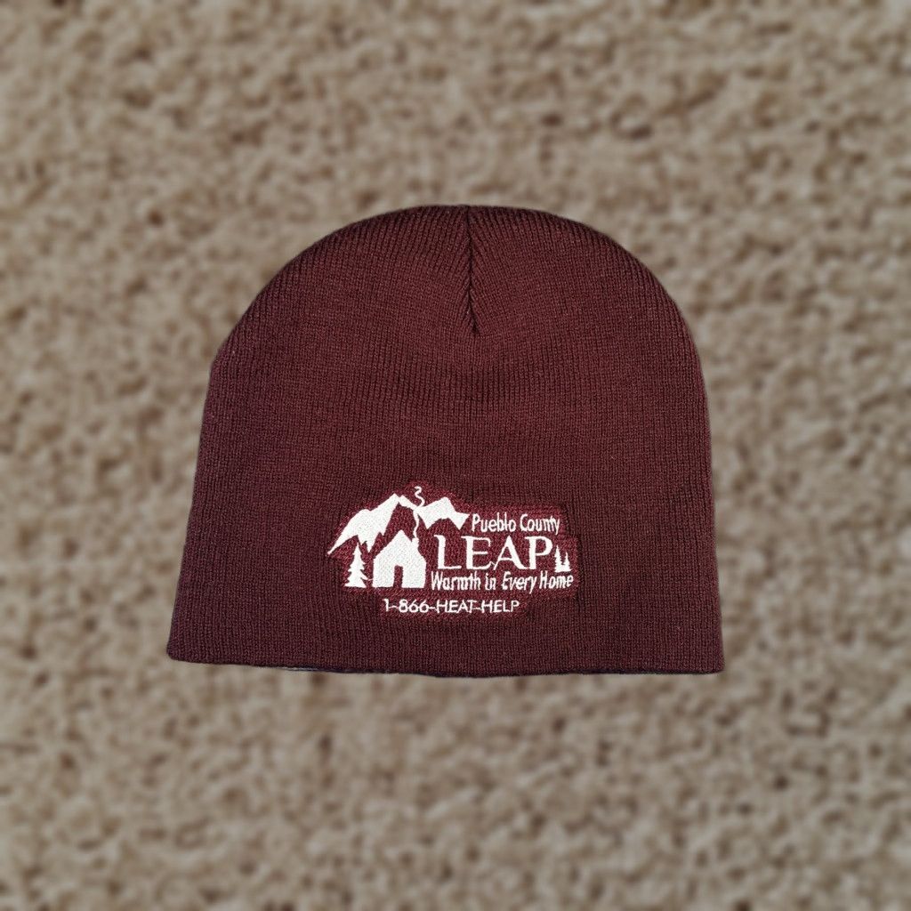 Vintage Pueblo County LEAP Hat Beanie Mens One Size Red Knit Logo Winter Outdoor Size ONE SIZE - 1 Thumbnail