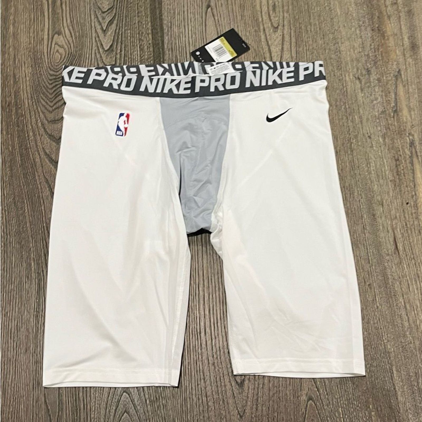 Nike NWT Nike Compression Shorts NBA Dri Fit White Gray Size 4XL Size US 41 - 1 Thumbnail