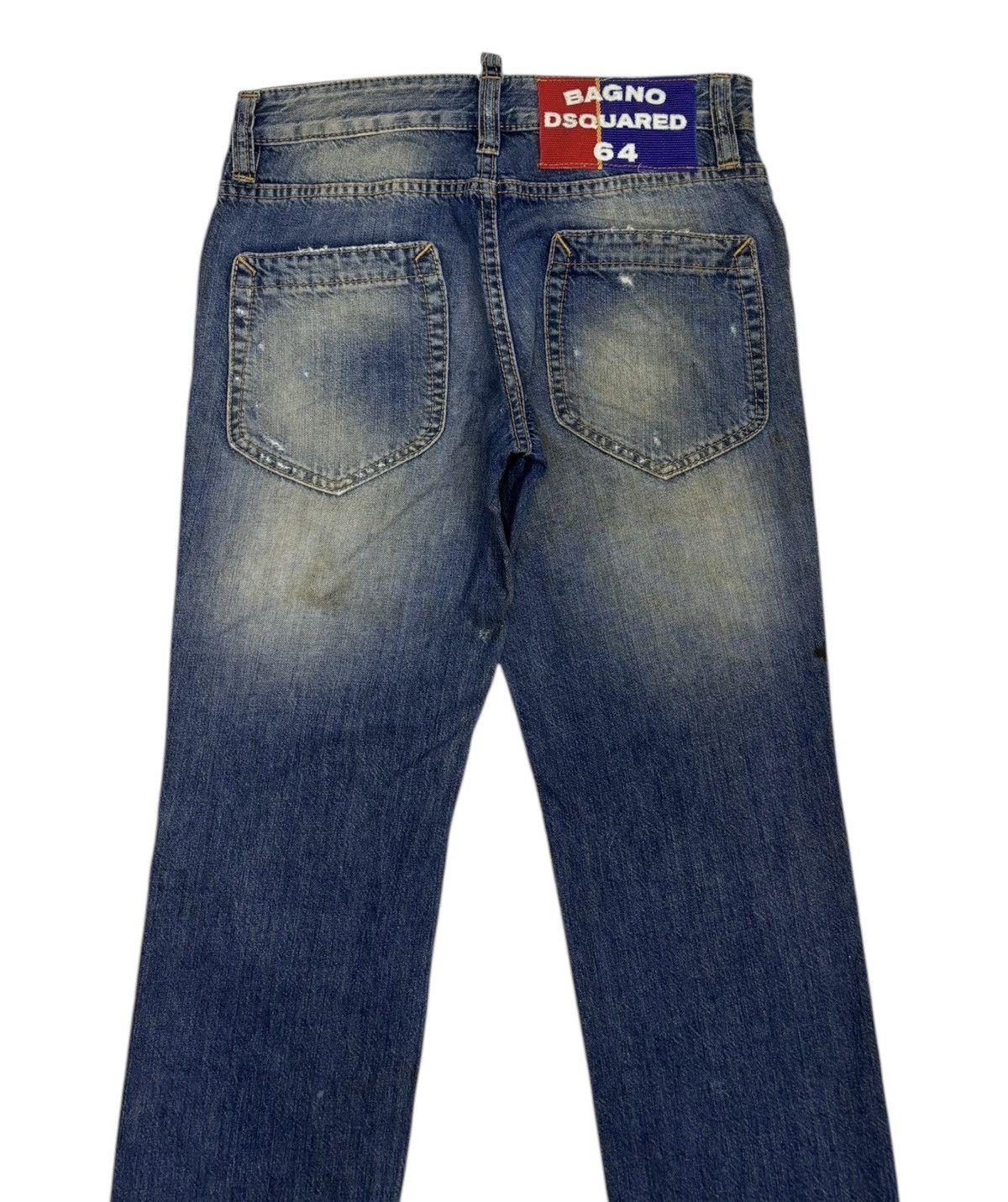 Dsquared2 Dsquared2 Bagno Straight Leg Fit Distressed Denim Jeans Size 28" / US 6 / IT 42 - 8 Thumbnail