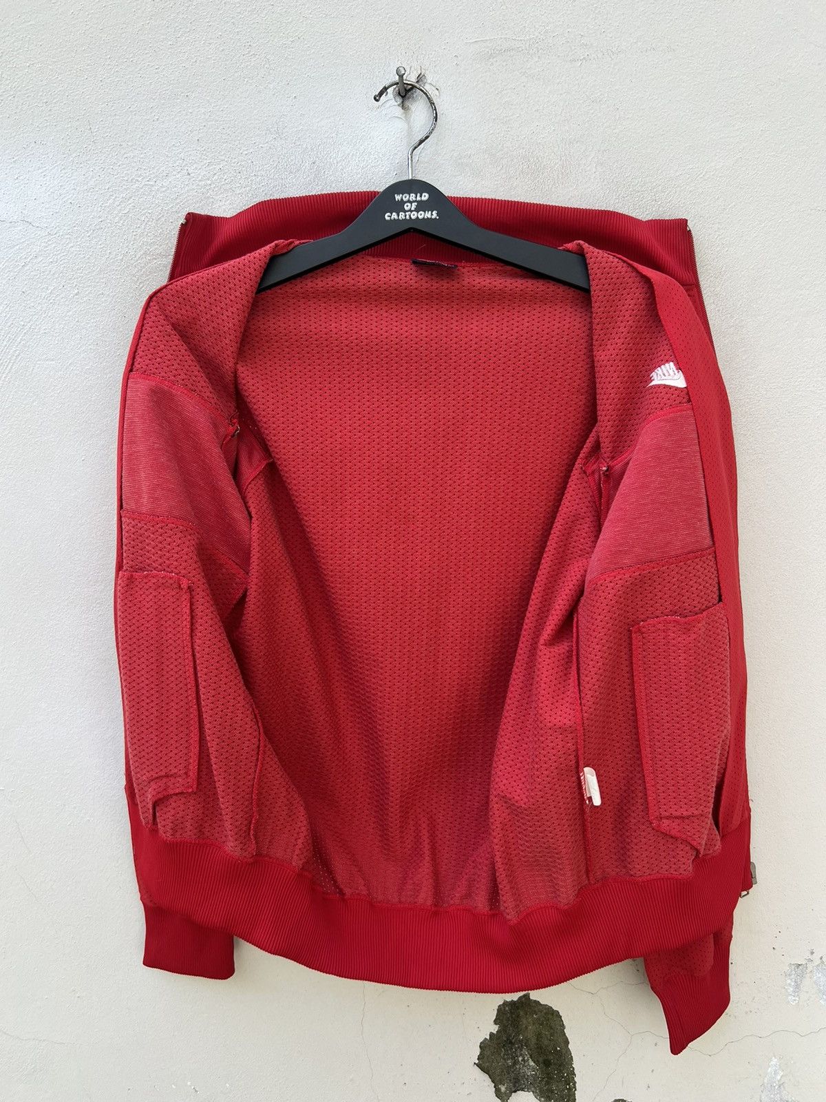 Vintage 80s Nike Hybrid Mesh Red Tracktop Sweater
