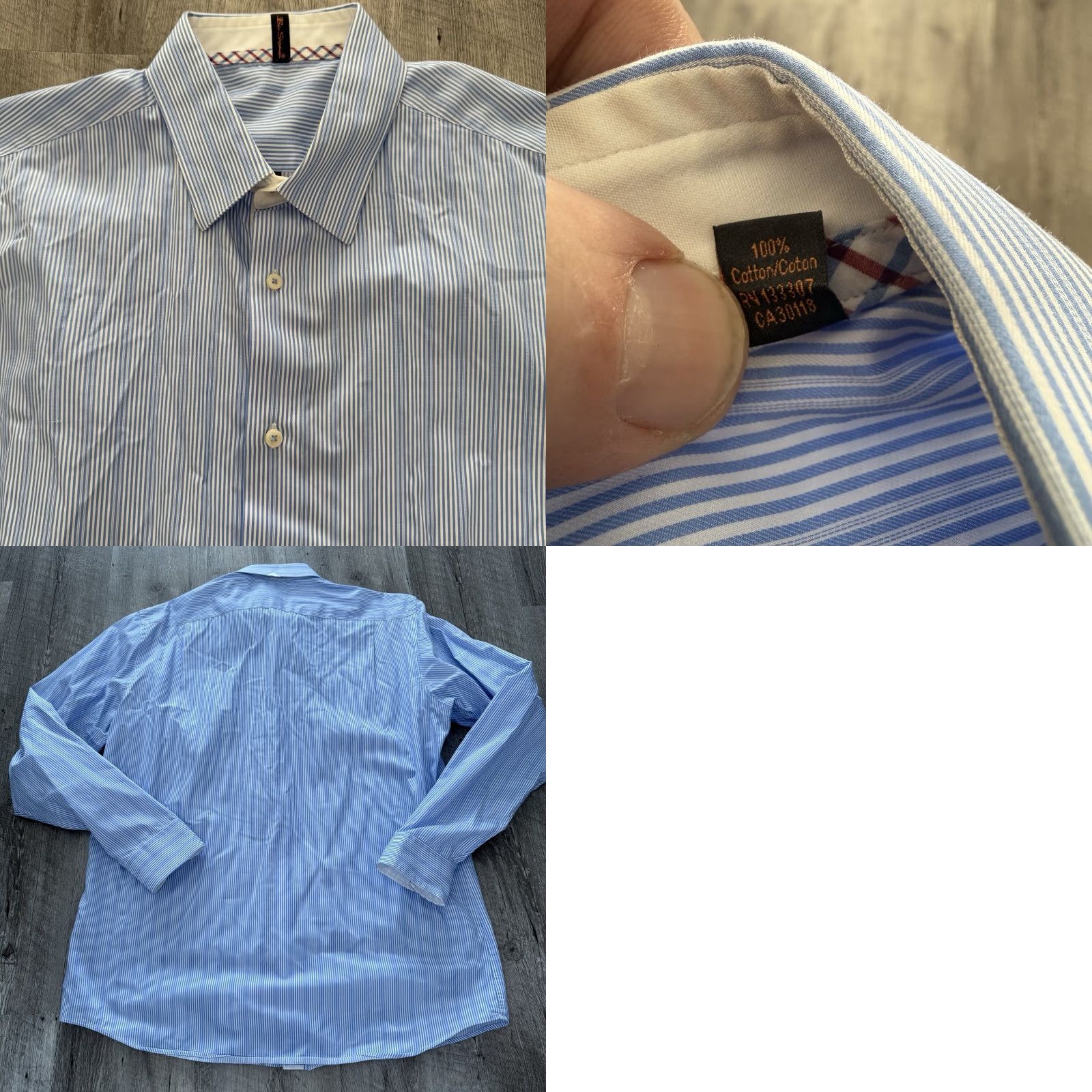Ben Sherman Ben Sherman Dress Shirt Mens Size 16 Blue White Striped Button Up Casual Workwear Shirt Size 42R - 8 Thumbnail