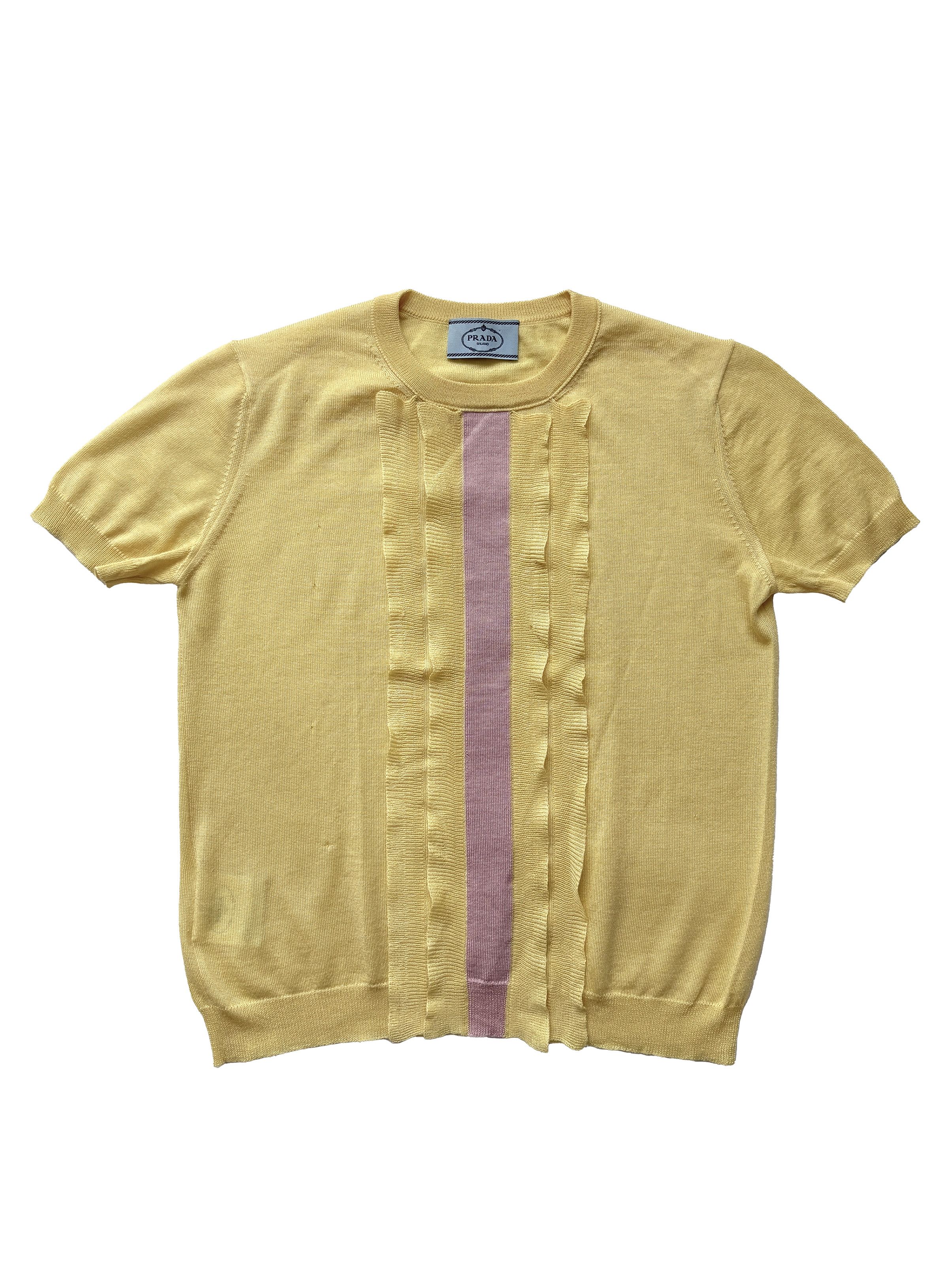 Prada ⚡️QUICK SALE⚡️ 2016 Prada Yellow Wool/Silk Knit Top Size M / US 6-8 / IT 42-44 - 1 Thumbnail