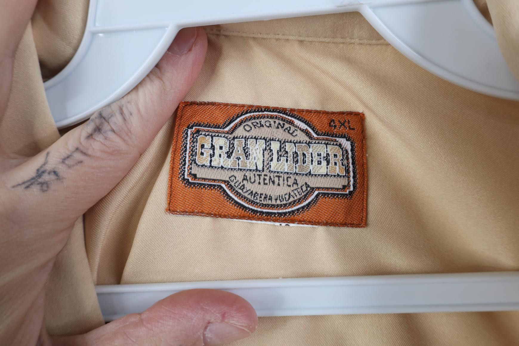 Vintage Vintage 90s Rockabilly Western Wedding Button Shirt Beige Size US XXL / EU 58 / 5 - 4 Thumbnail