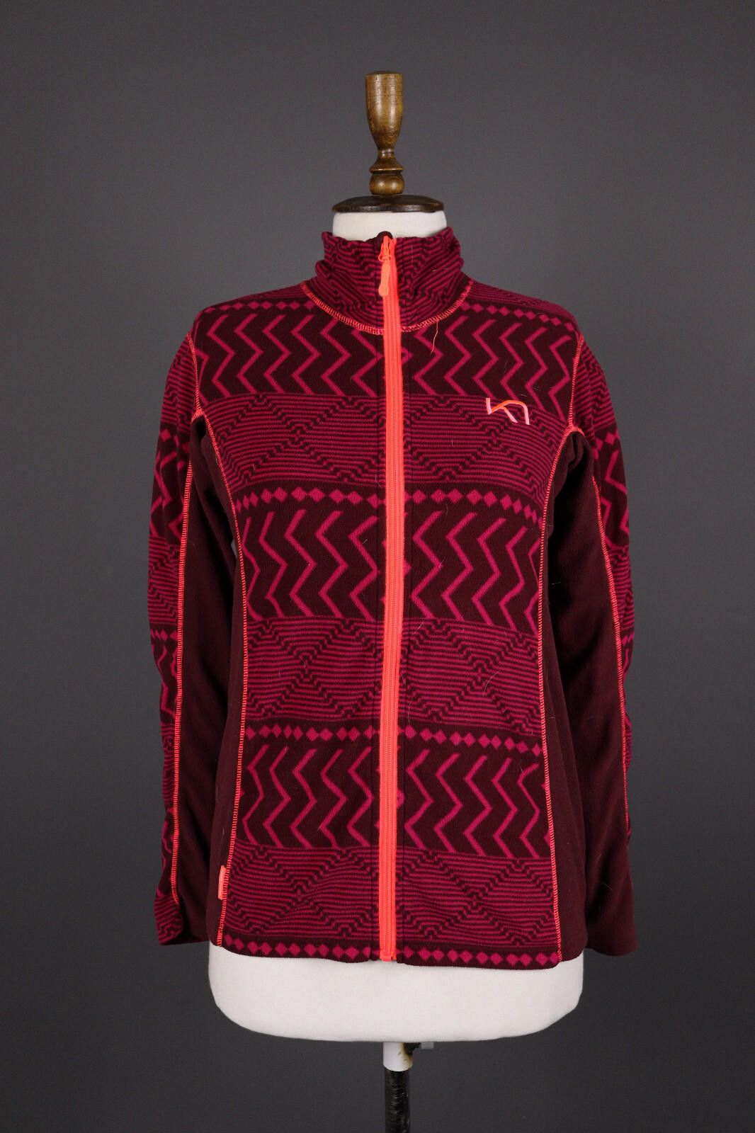 Designer Kari Traa Colorful Geometric Full Zip Fleece Jacket Size S Size L / US 10 / IT 46 - 1 Thumbnail