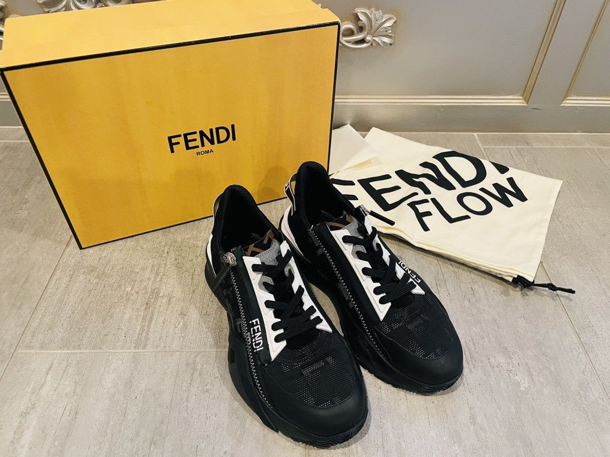 Fendi Fendi Flow Logo Low Top Sneaker Black Women Size US 9.5 / IT 39.5 - 6 Thumbnail