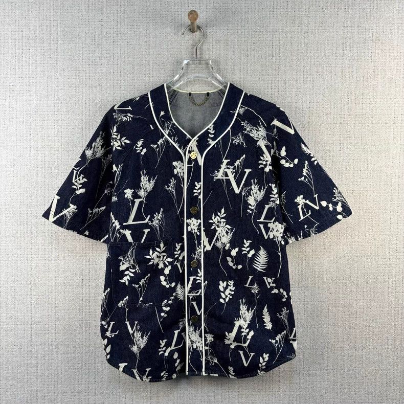 Louis Vuitton Louis Vuitton Wheat Spike Printed Denim Classic Short Slee Size US M / EU 48-50 / 2 - 1 Thumbnail