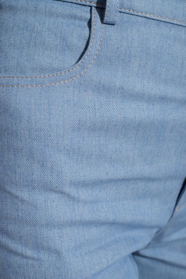 Saint Laurent Paris o1s1wg111024 Flared Pants in Sky Blue Denim in Blue Size 27" / US 4 / IT 40 - 5 Thumbnail