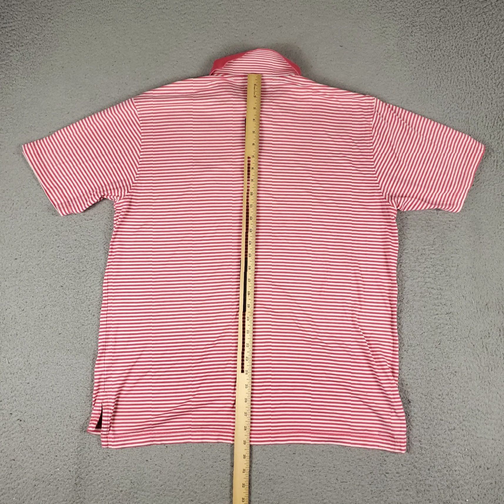 Peter Millar PETER MILLAR Polo Shirt Mens L Pink Striped Cotton Golf Short Sleeve Shirt Adult Large Pink Striped Logo Brand Classic Preppy Mens Size US L / EU 52-54 / 3 - 3 Thumbnail
