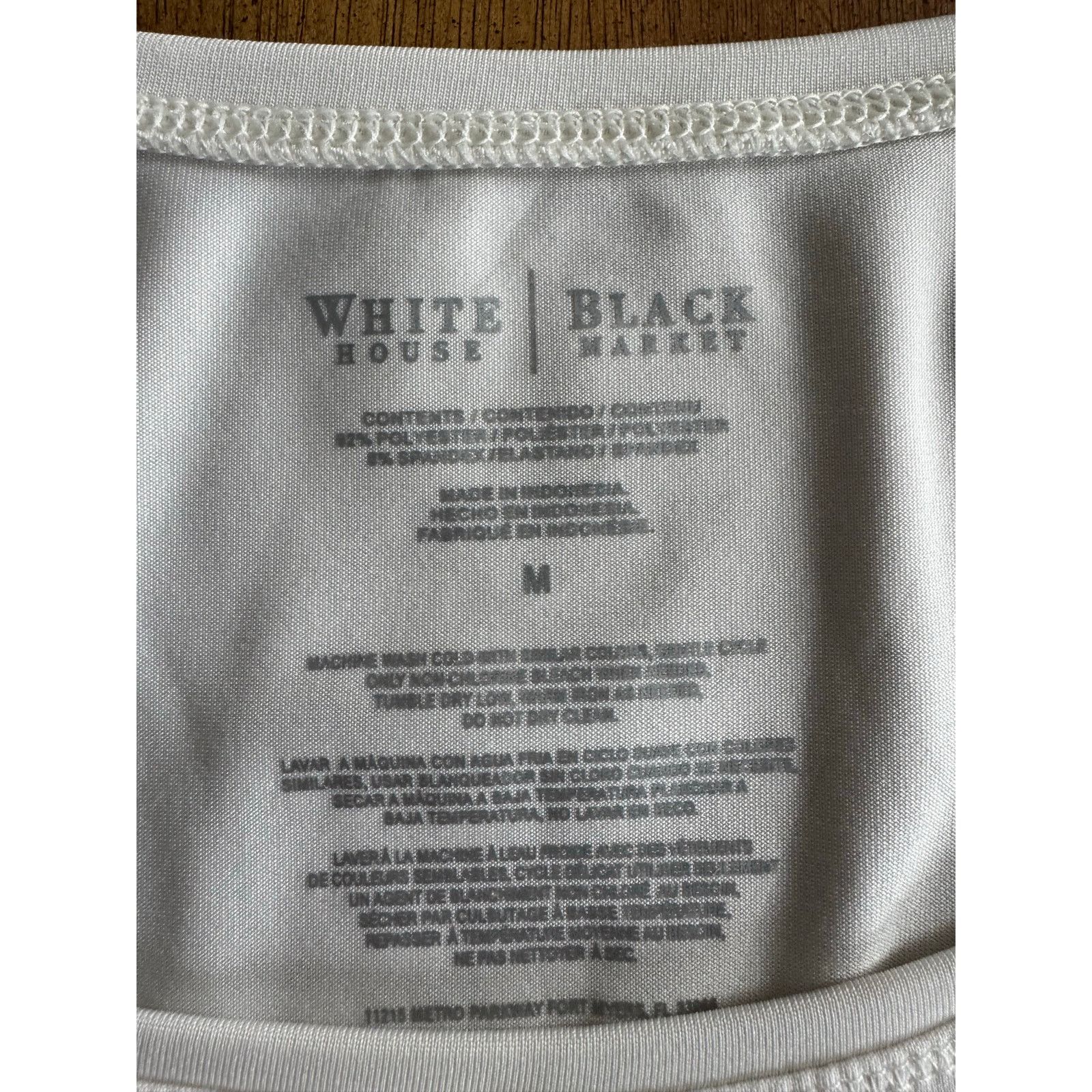 White House Black Market White House Black Market Long Sleeve White Scoop Neck Top M Size M / US 6-8 / IT 42-44 - 4 Thumbnail