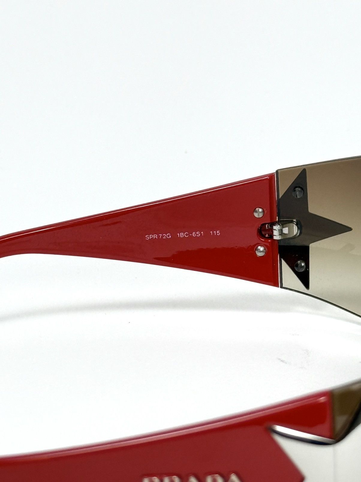 Prada Y2K ICONIC PRADA CHROME STAR SUNGLASSES IN RED Size ONE SIZE - 5 Thumbnail
