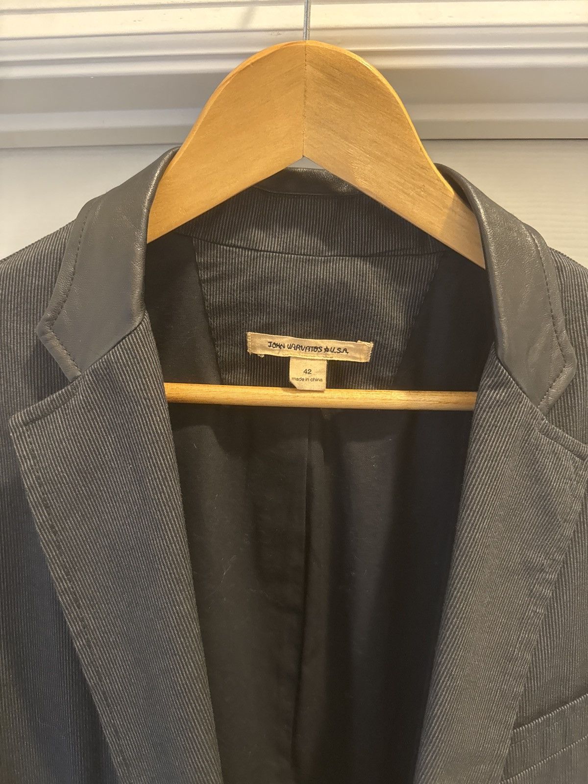 John Varvatos John varvatos cotton and leather 'silo' jacket blazer Size 42R - 2 Thumbnail