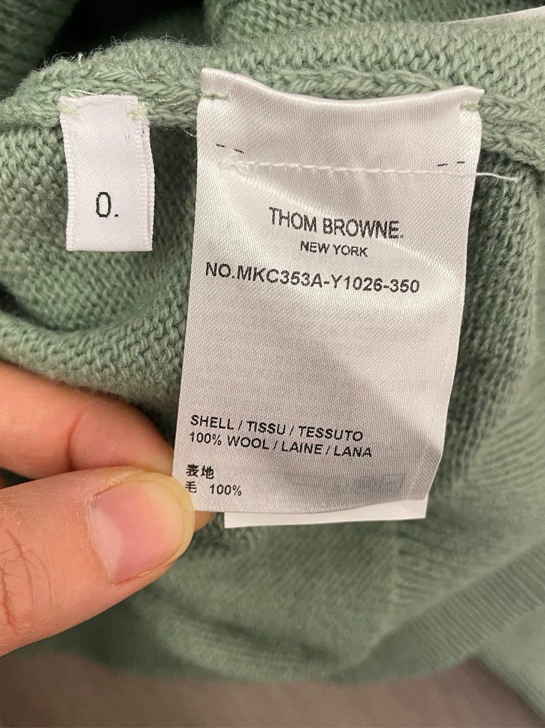 Thom Browne Thom browne Size 0 Gray-green four-striped pure wool cardi Size XS / US 0-2 / IT 36-38 - 6 Thumbnail
