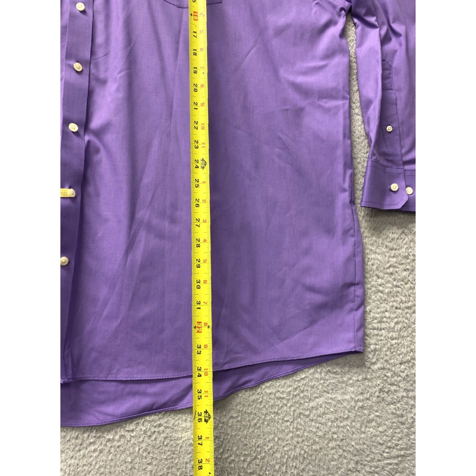 Stafford Stafford Men's Dress Shirt 2XL 18.5 34/35 Purple Classic Fit Regular Long Sleeve Machine Washable Size 48R - 6 Thumbnail